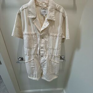 L Pistola Cream Utility Romper